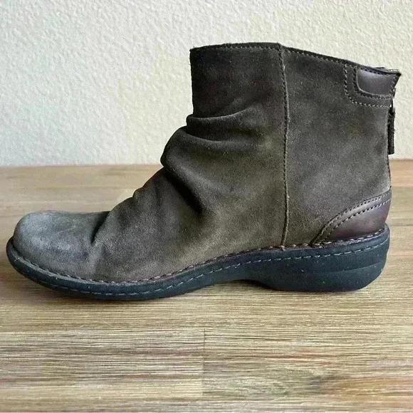 Clarks Ankle Boot Artisan Brown Suede Slouch Comfort Fashion Shoes Womens Sz 9.5 - Picture 6 of 13